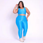 Legging Clássica + Top Compressão Azul - G/GG