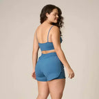 Conjunto Short Elástico + Top Poliamida Azul Índigo