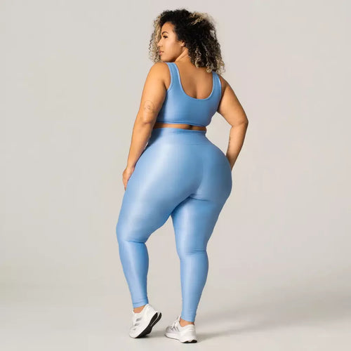 Legging + Top Bicolor Compressão Azul Candy e Amarelo Candy - G/GG