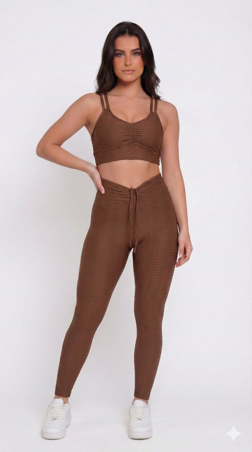 Conjunto Ondinha com Empina- Marrom
