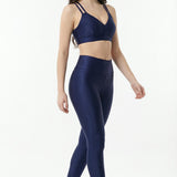 Conjunto Canelado de Compressão Azul Noturno