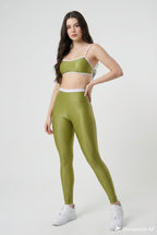 Conjunto Canelado de compressão Verde