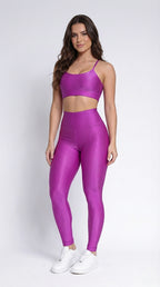 Conjunto Legging + Top Canelado de Compressão Romance