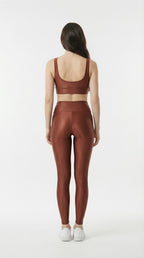 Conjunto Legging + Top Canelado Marrom