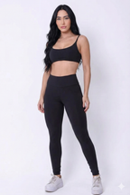 Conjunto Legging Top Faixa Preto