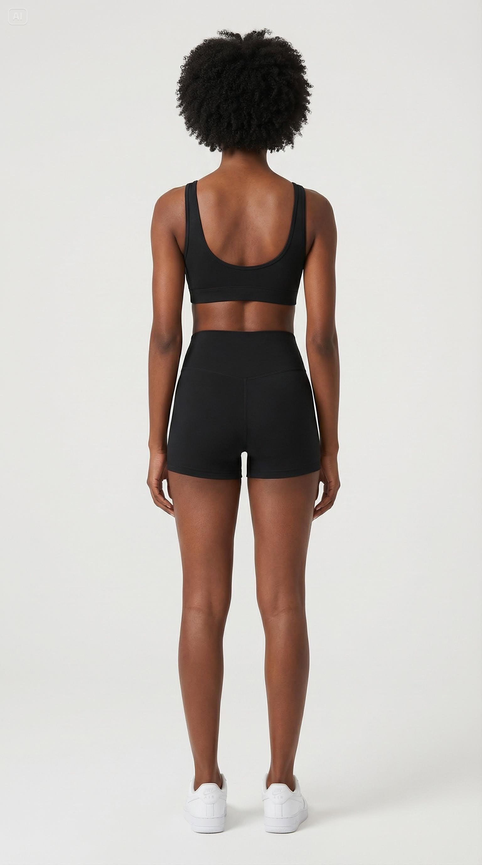 Conjunto Poliamida Short + Top Preto