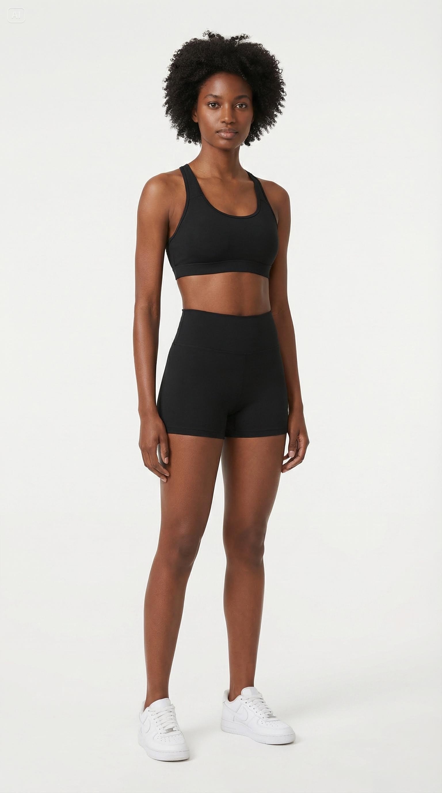 Conjunto Poliamida Short + Top Preto