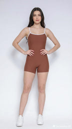 Macaquinho Marrom em Poliamida